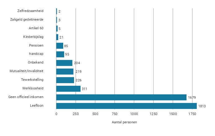 Figuur 10. Verdeling naar type inkomen (vermeldingen)